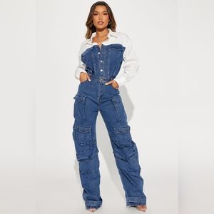 Fashion nova denim jumpsuit